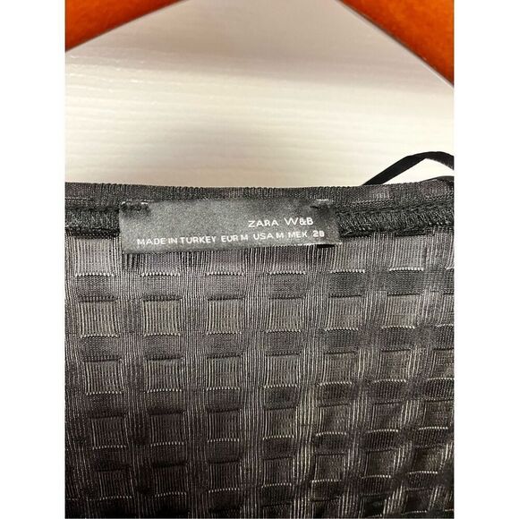 Zara W&B Collection Square Texture Tunic Top sz M - Picture 5 of 7